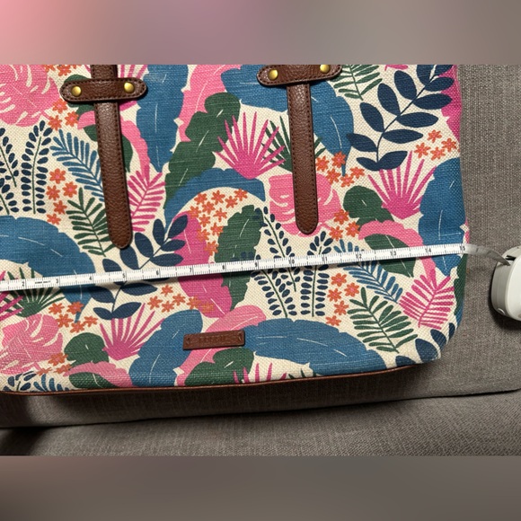 Fóssil Floral Sholder Large bag/ Tote  / Greem/ Blue/ pink - Picture 12 of 12